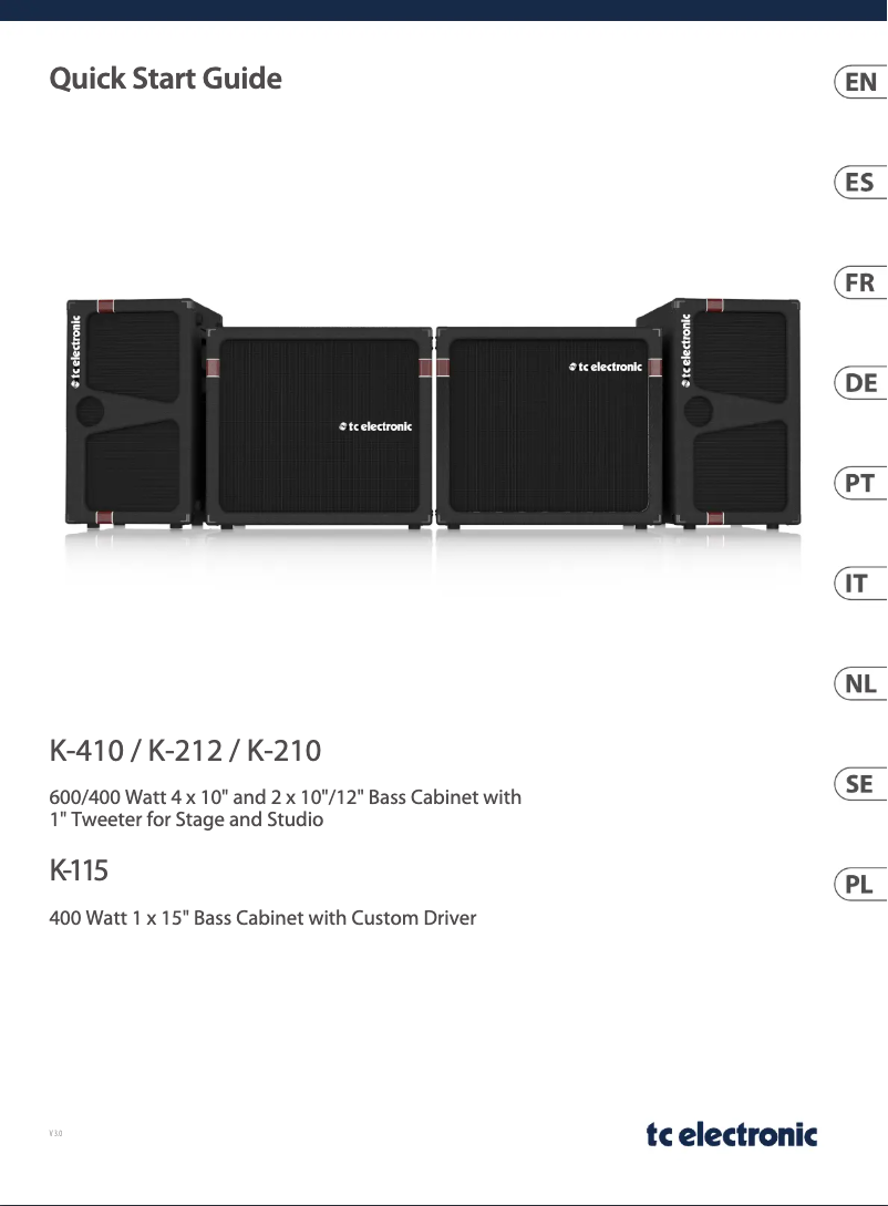 Page n°1 - Manuel utilisateur TC Electronic K-115