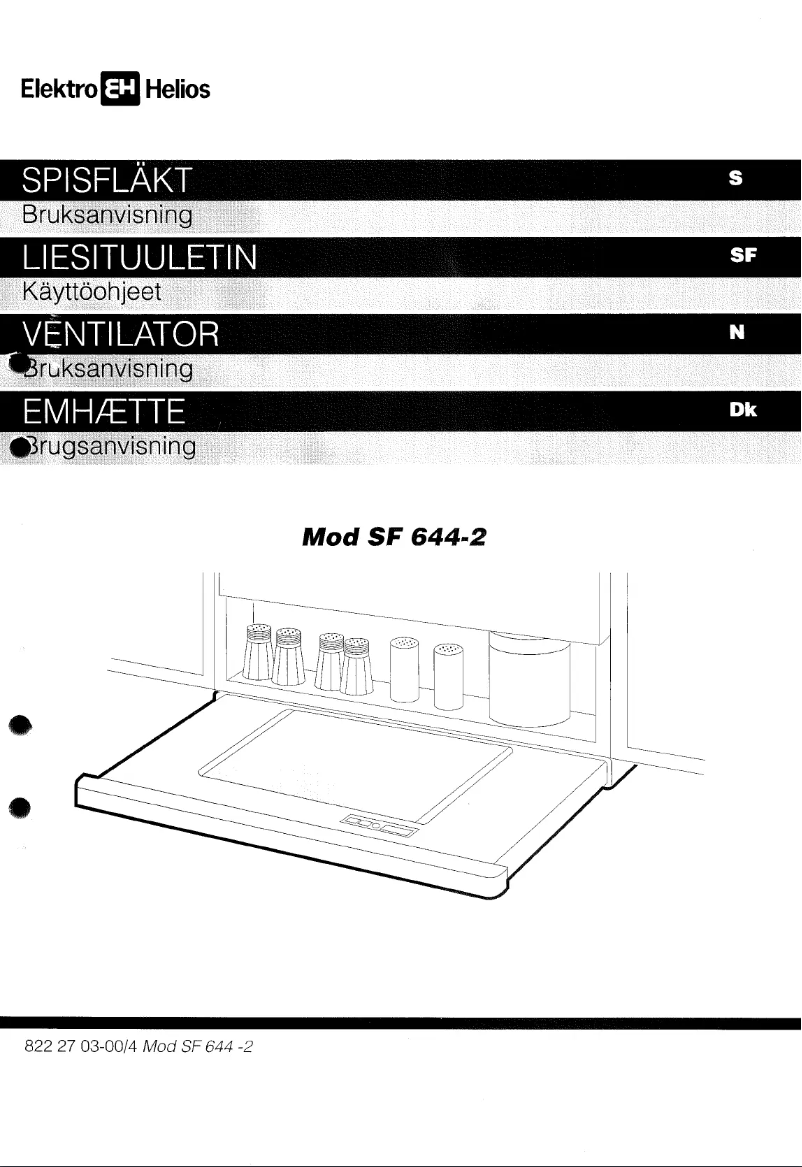 Page n°1 - Manuel utilisateur Elektro Helios SF644-2