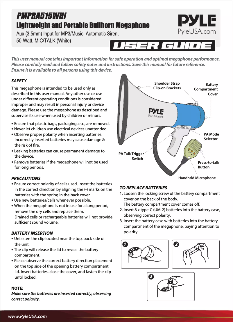 Imagen de la primera página del manual del dispositivo PMPRA515WHI