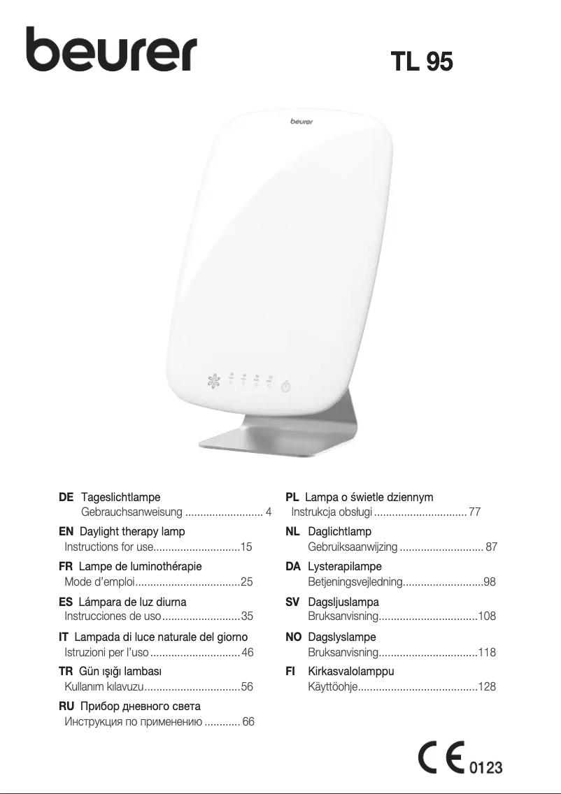 Page 1 de la notice Manuel utilisateur Beurer TL 95
