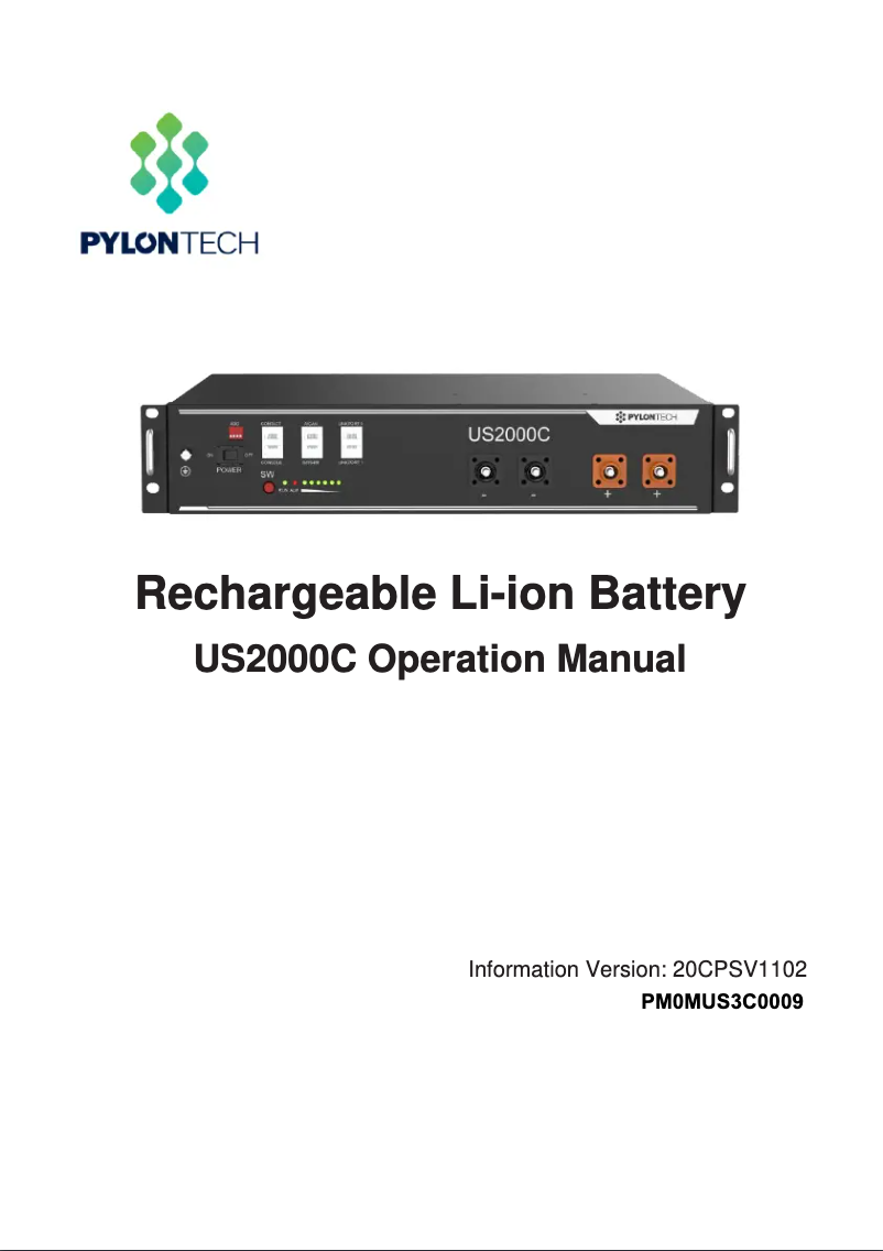 Image de la première page du manuel de l'appareil US2000C