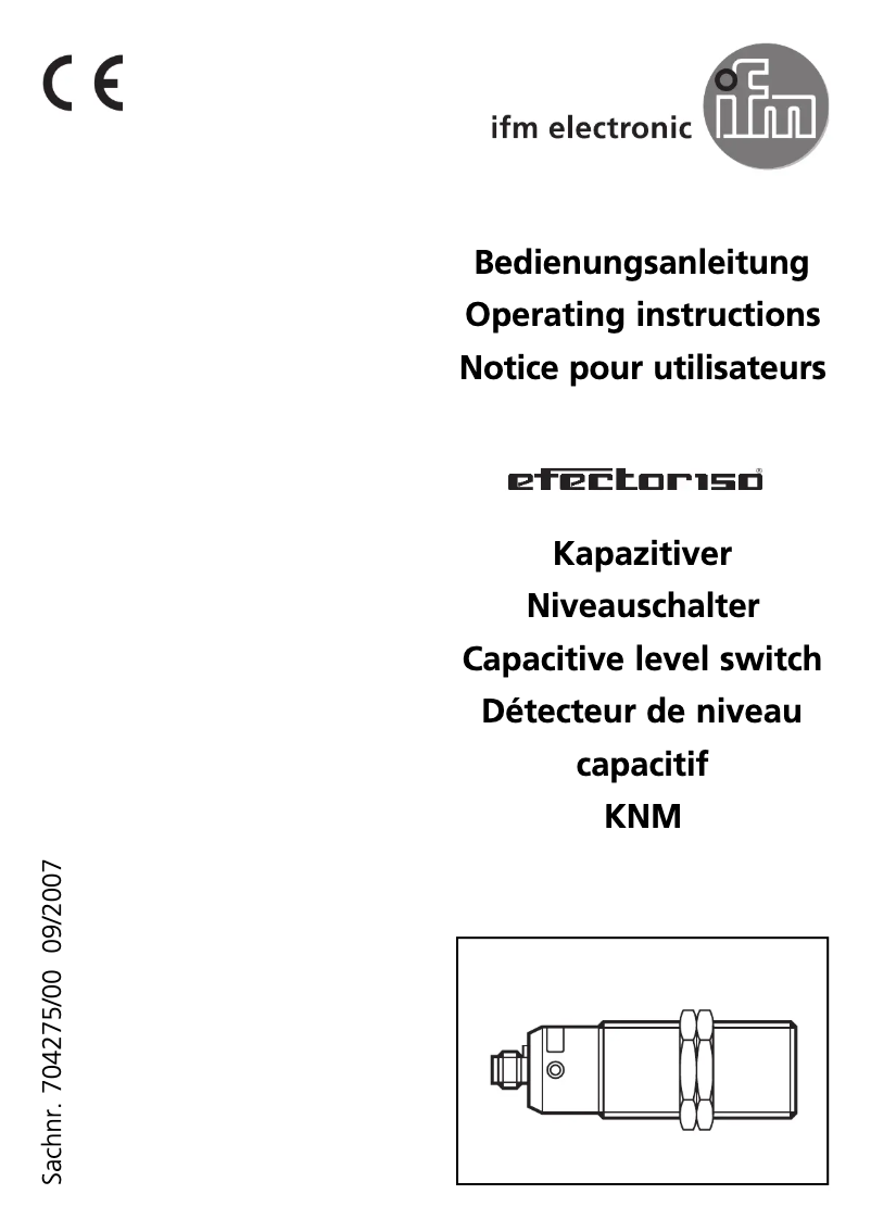 Page 1 de la notice Manuel utilisateur IFM KN0005