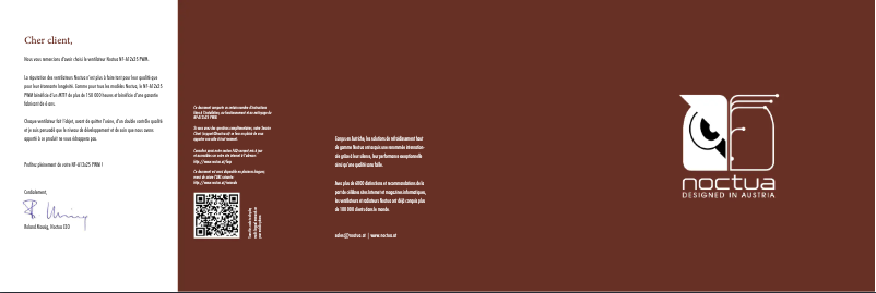 Page n°1 - Manuel utilisateur Noctua NF-A12x25 PWM