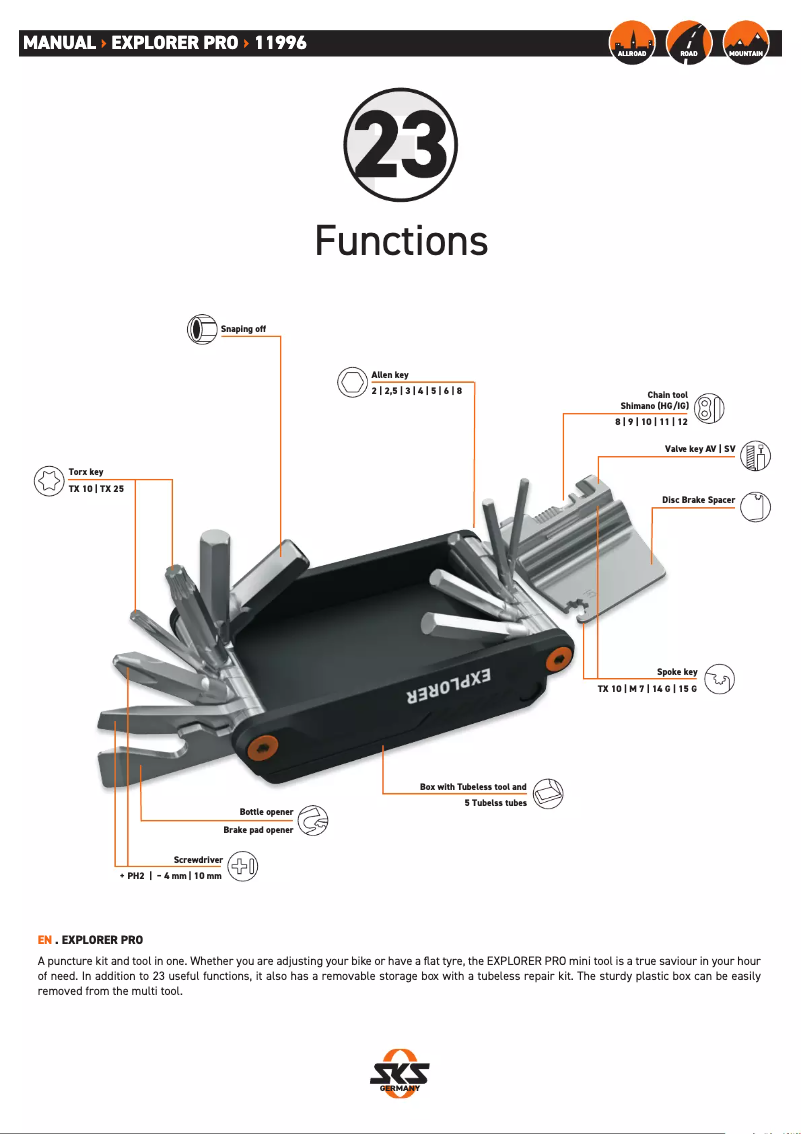 Page 1 de la notice Manuel utilisateur SKS Explorer PRO