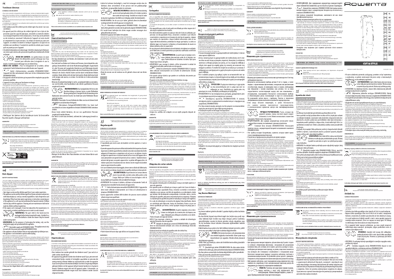 Page 1 de la notice Manuel utilisateur Rowenta Cut & Style TN182L