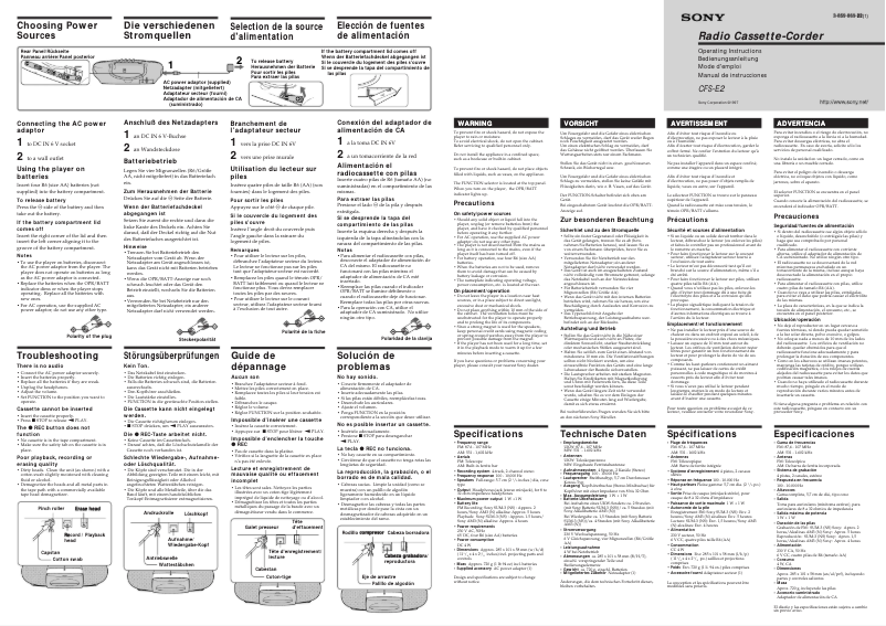 Image de la première page du manuel de l'appareil CFS-E2