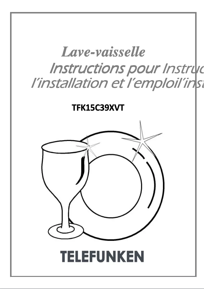Page 1 de la notice Manuel utilisateur Telefunken TFK15C39XVT