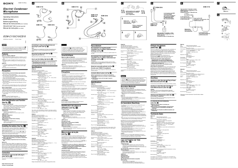 Image de la première page du manuel de l'appareil ECM-C10