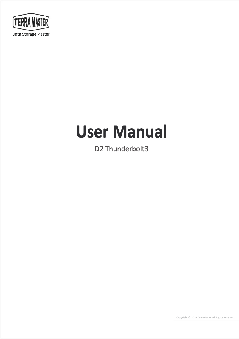 Image de la première page du manuel de l'appareil D2 Thunderbolt 3