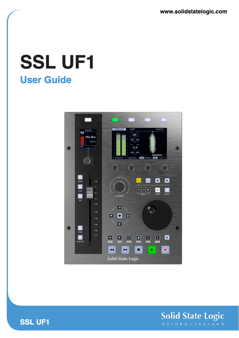 Page n°1 - Manuel utilisateur Solid State Logic SSL UF1