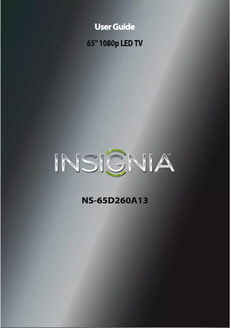 Page 1 de la notice Manuel utilisateur Insignia NS-65D260A13