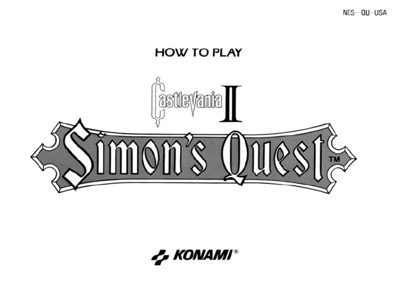 Page 1 de la notice Manuel utilisateur Nintendo Castlevania II - Simons Quest (NES)