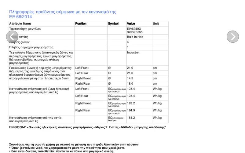 Page 1 de la notice Manuel utilisateur Electrolux EIV6340X