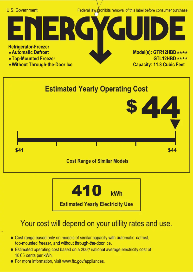 Image de la première page du manuel de l'appareil GTL12HBDBS