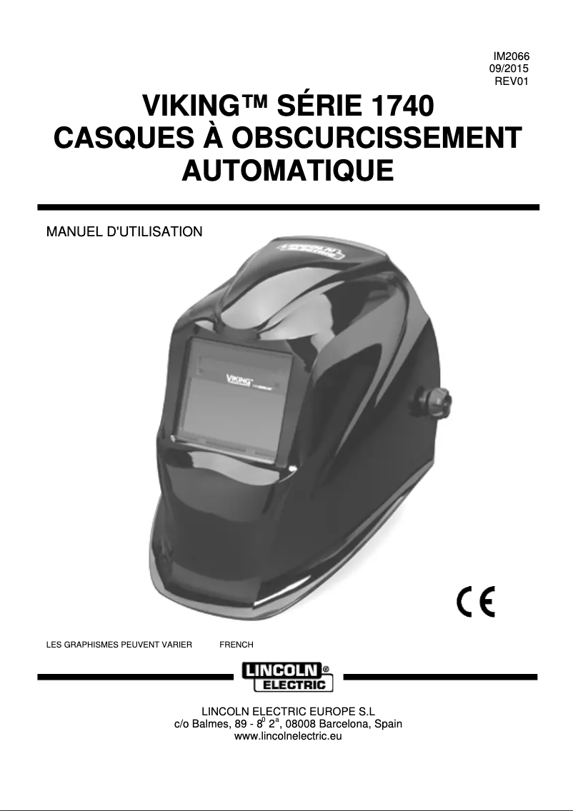 Page 1 de la notice Manuel utilisateur Lincoln Electric Viking 1740