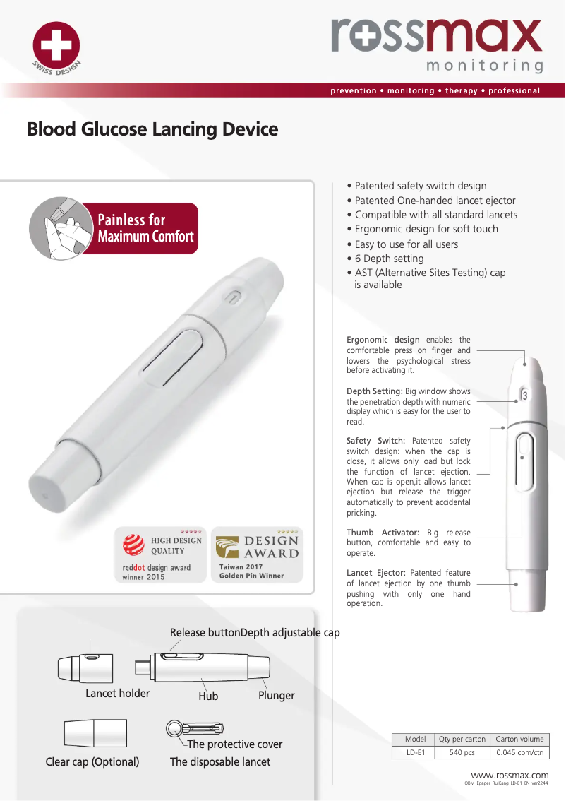 Page n°1 - Brochure Rossmax LD-E1