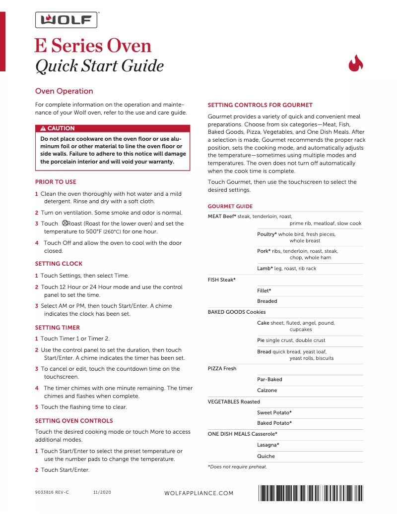 Page 1 de la notice Guide de démarrage rapide Wolf SO3050TT