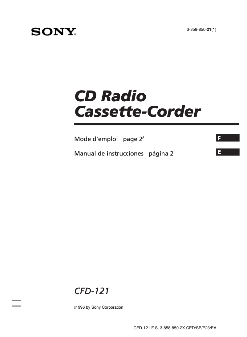 Image de la première page du manuel de l'appareil CFD-121