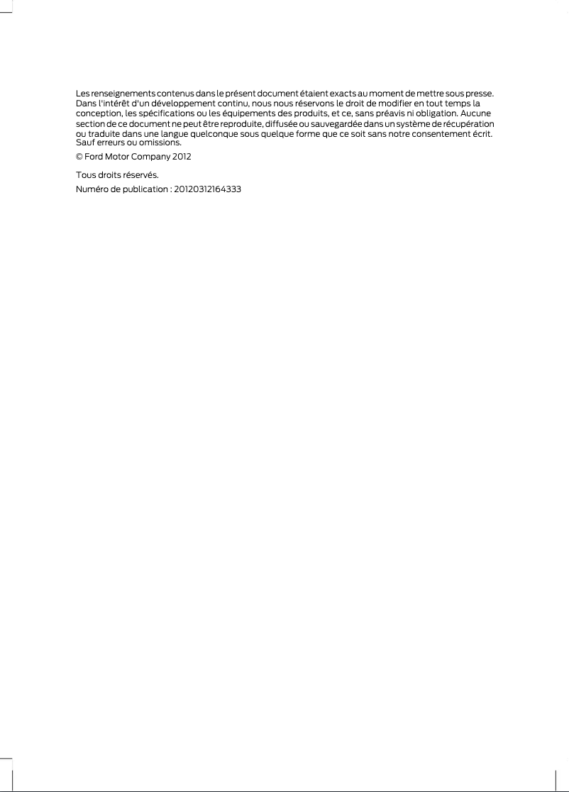 Page 1 de la notice Manuel utilisateur Ford Escape (2013)