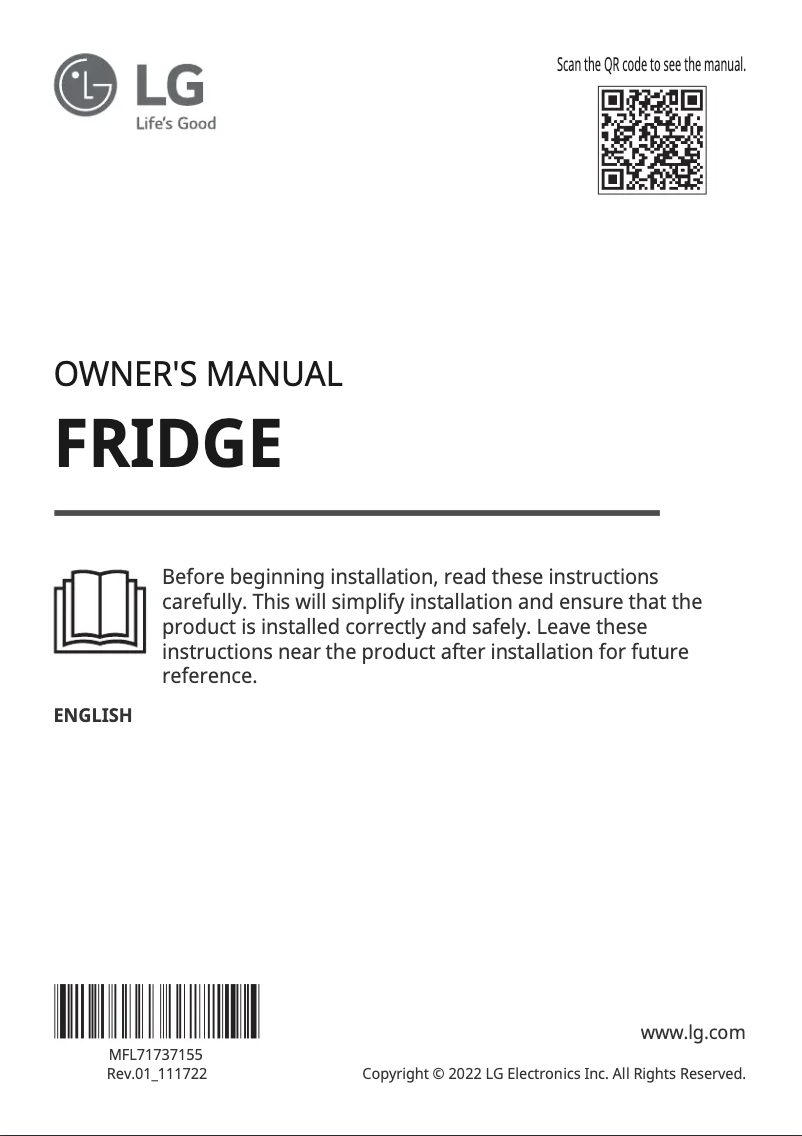 Image de la première page du manuel de l'appareil GC-F511ELDM