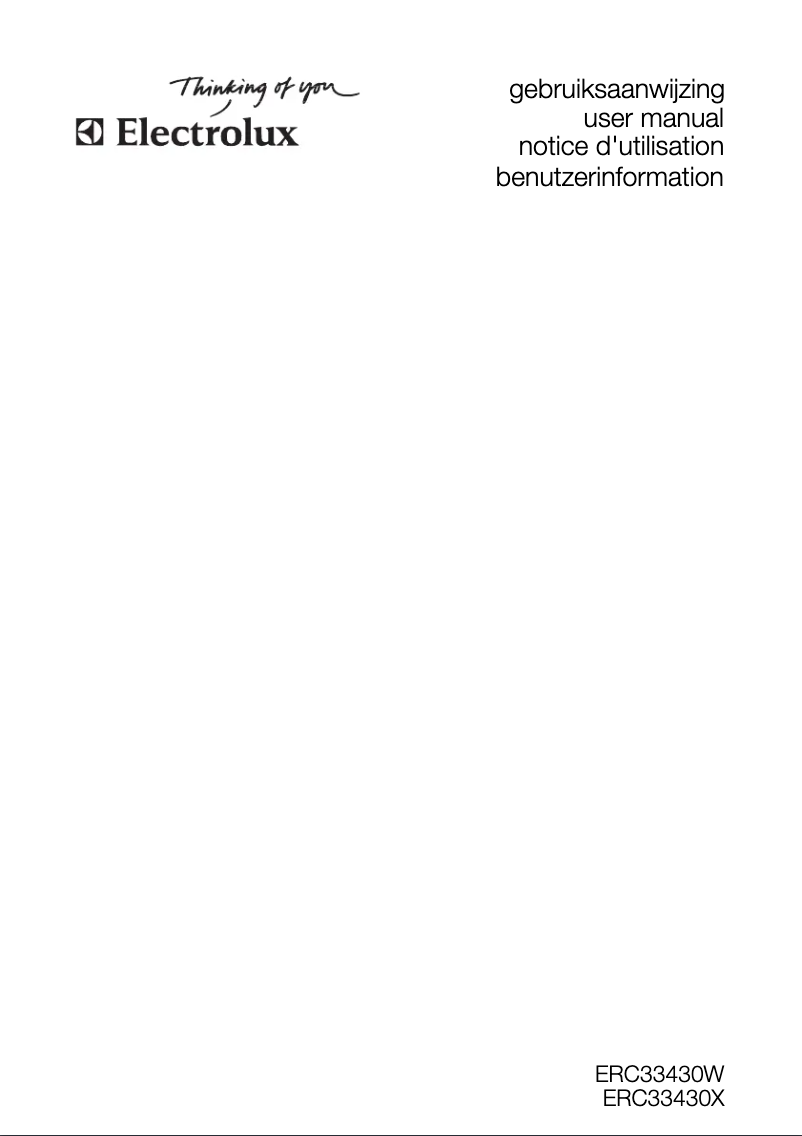 Page 1 de la notice Manuel utilisateur Electrolux ERC33430X
