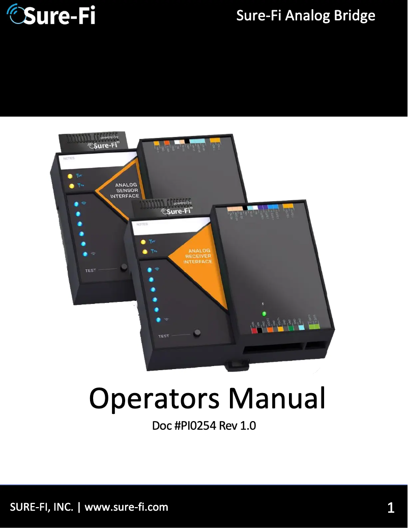 Page 1 de la notice Manuel utilisateur Sure-Fi DS007-ANALOG