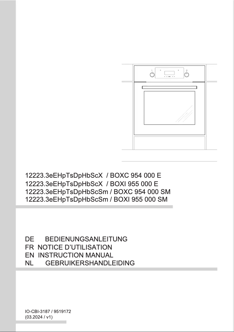 Page n°1 - Manuel utilisateur Amica BOXC 954 000 E