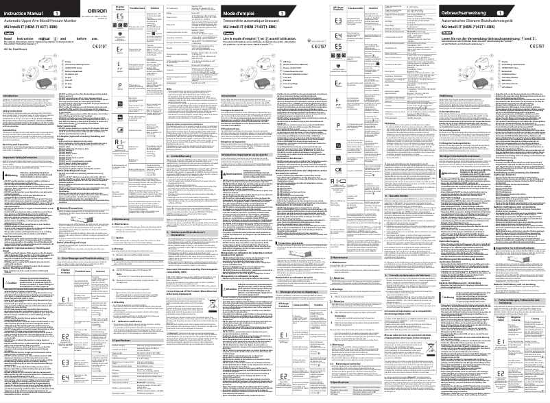 Page n°1 - Manuel utilisateur Omron M300 Intelli IT


 HEM-7143T1-D