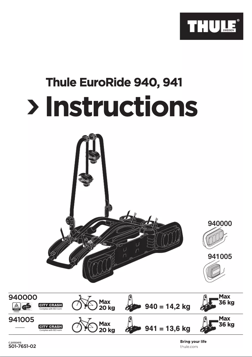 Imagen de la primera página del manual del dispositivo EuroRide 941