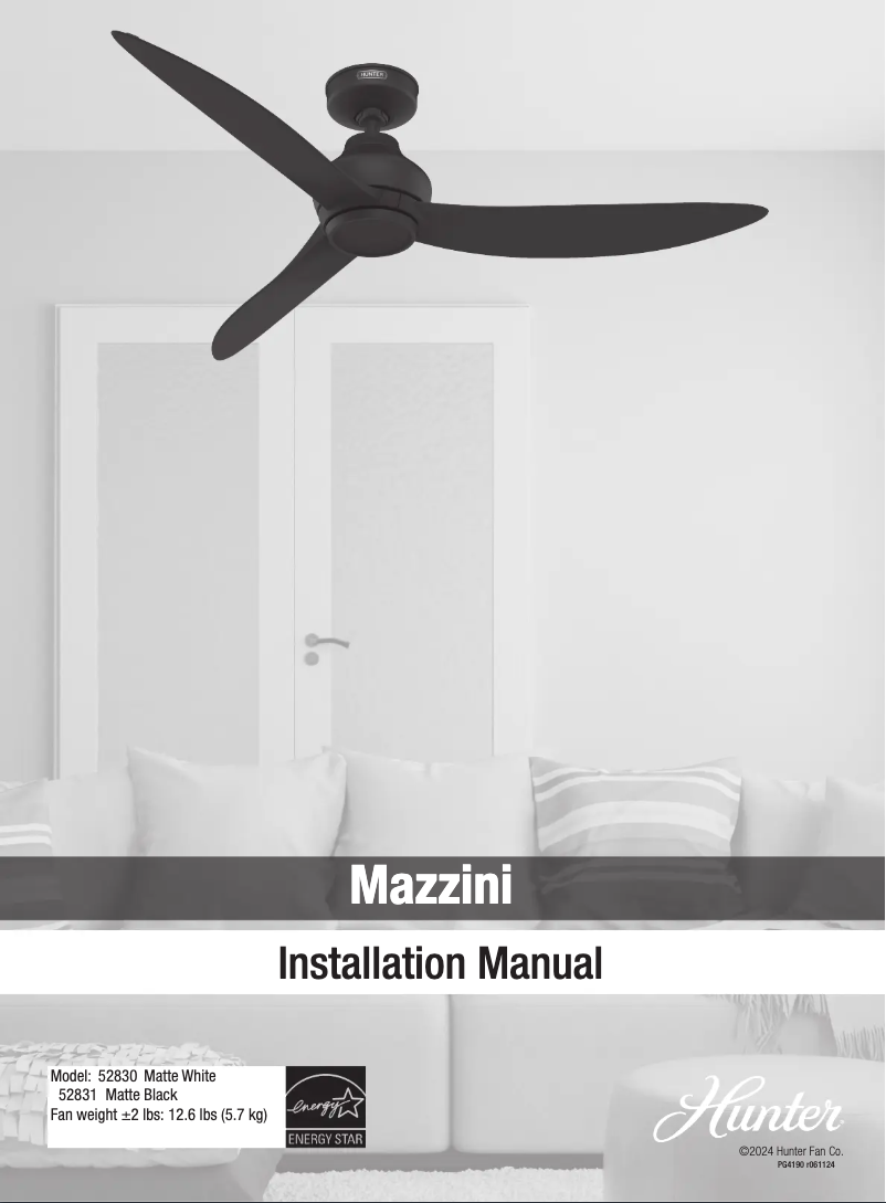 Page 1 de la notice Manuel utilisateur Hunter Mazzini