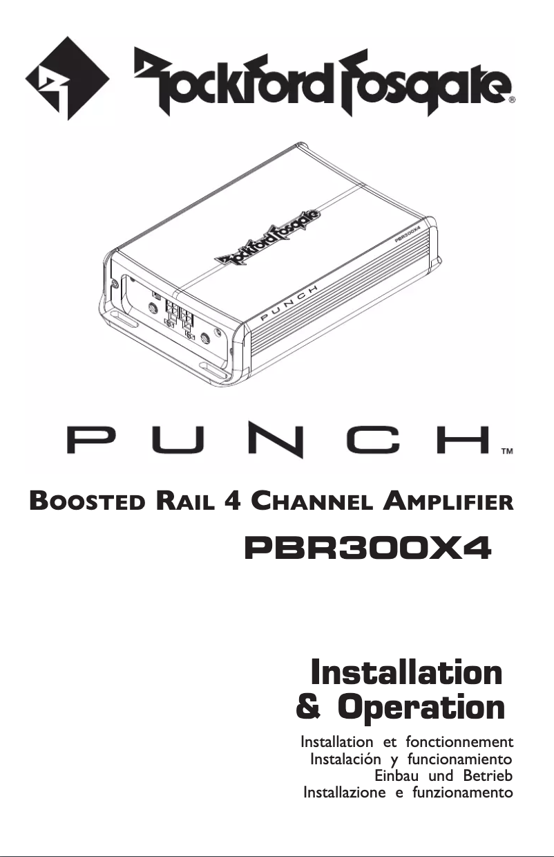 Page n°1 - Manuel d'utilisation et d'entretien Rockford Fosgate Punch PBR300X4