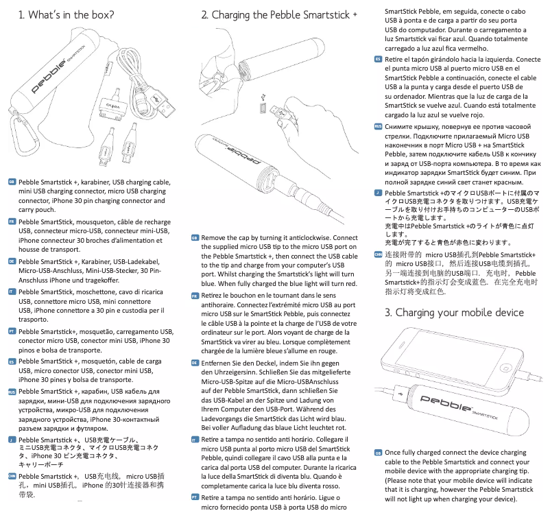 Page n°1 - Manuel utilisateur Veho Pebble Smartstick Plus