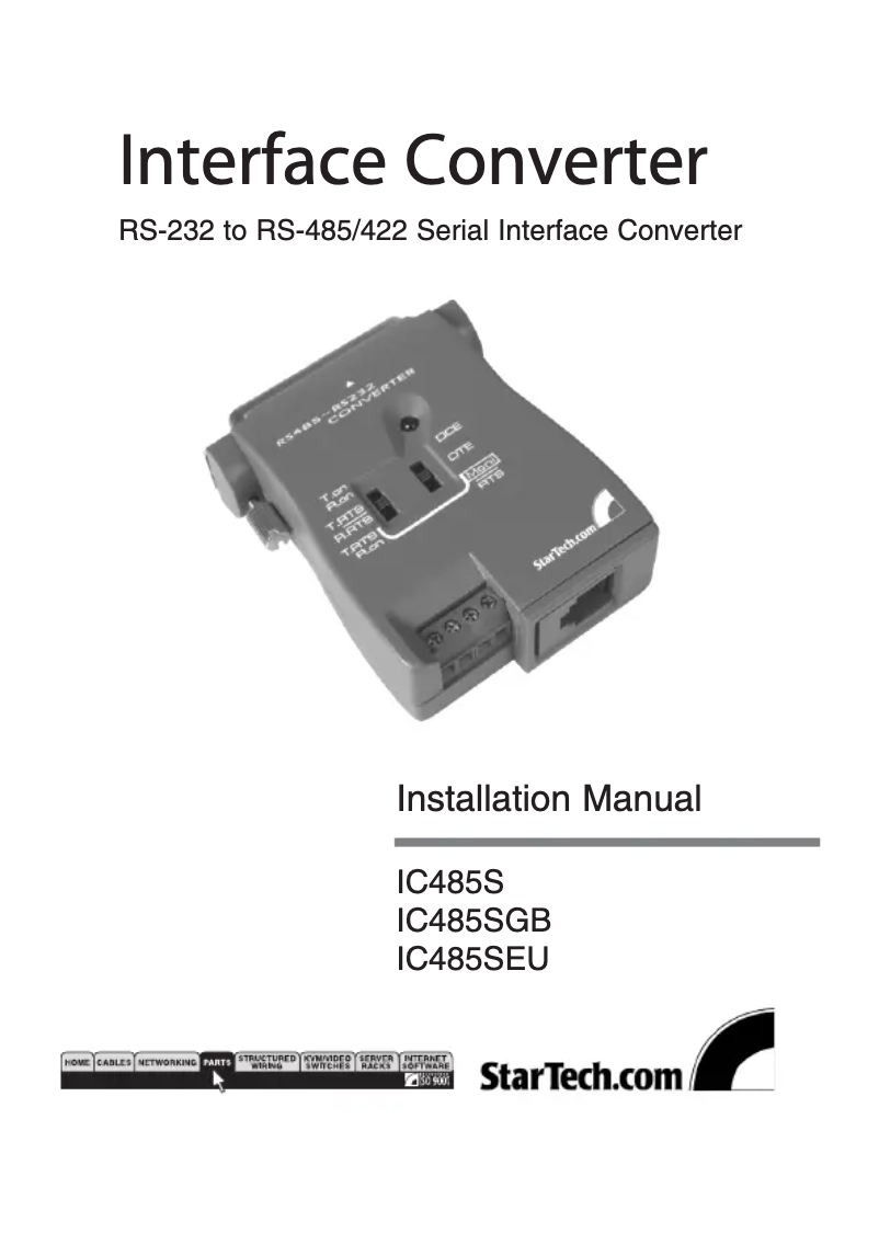 Page n°1 - Manuel utilisateur StarTech.com RS-232 - RS485/422