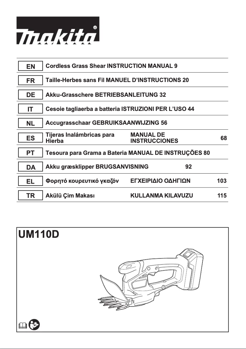 Page n°1 - Manuel utilisateur Makita UM110DWYX