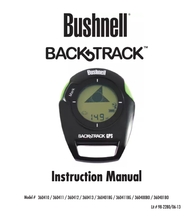 Page 1 de la notice Manuel utilisateur Bushnell BackTrack G2