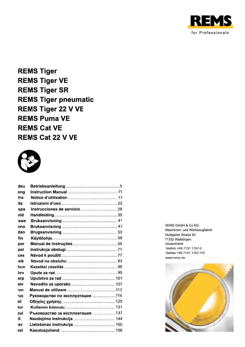 Image de la première page du manuel de l'appareil Puma VE