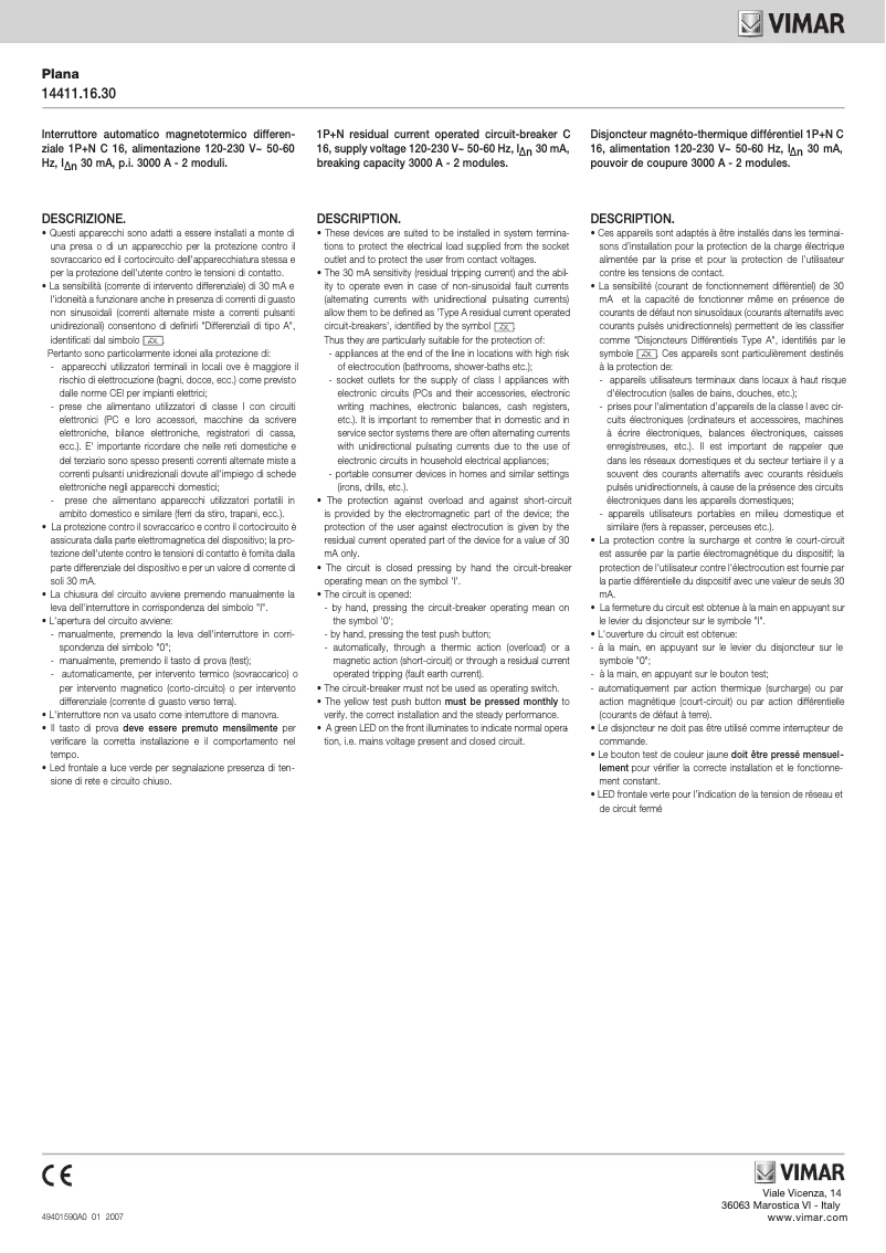 Image de la première page du manuel de l'appareil 14411.16.30