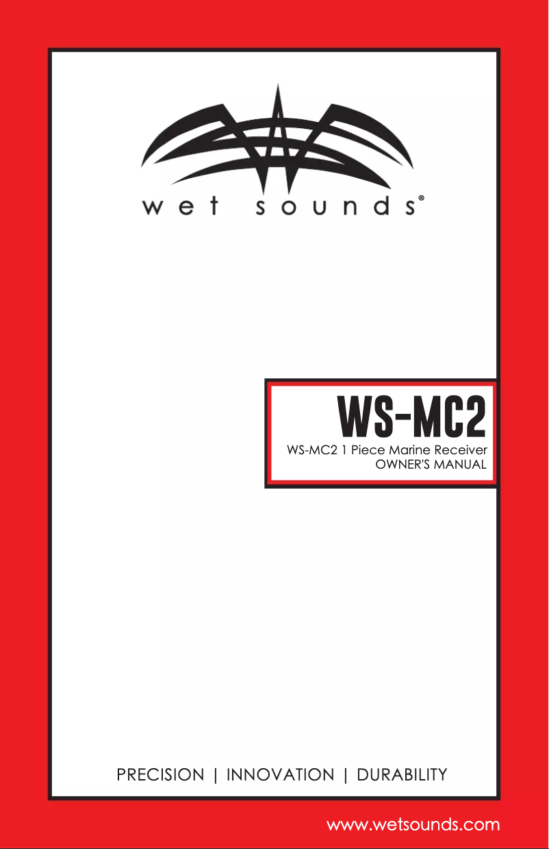 Page 1 de la notice Manuel utilisateur Wet Sounds WS-MC2