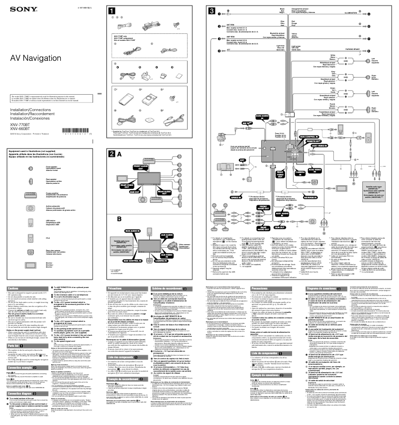 Image de la première page du manuel de l'appareil XNV-770BT