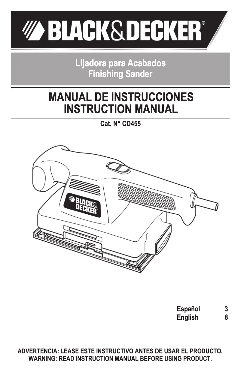 Page 1 de la notice Manuel utilisateur Black & Decker CD455