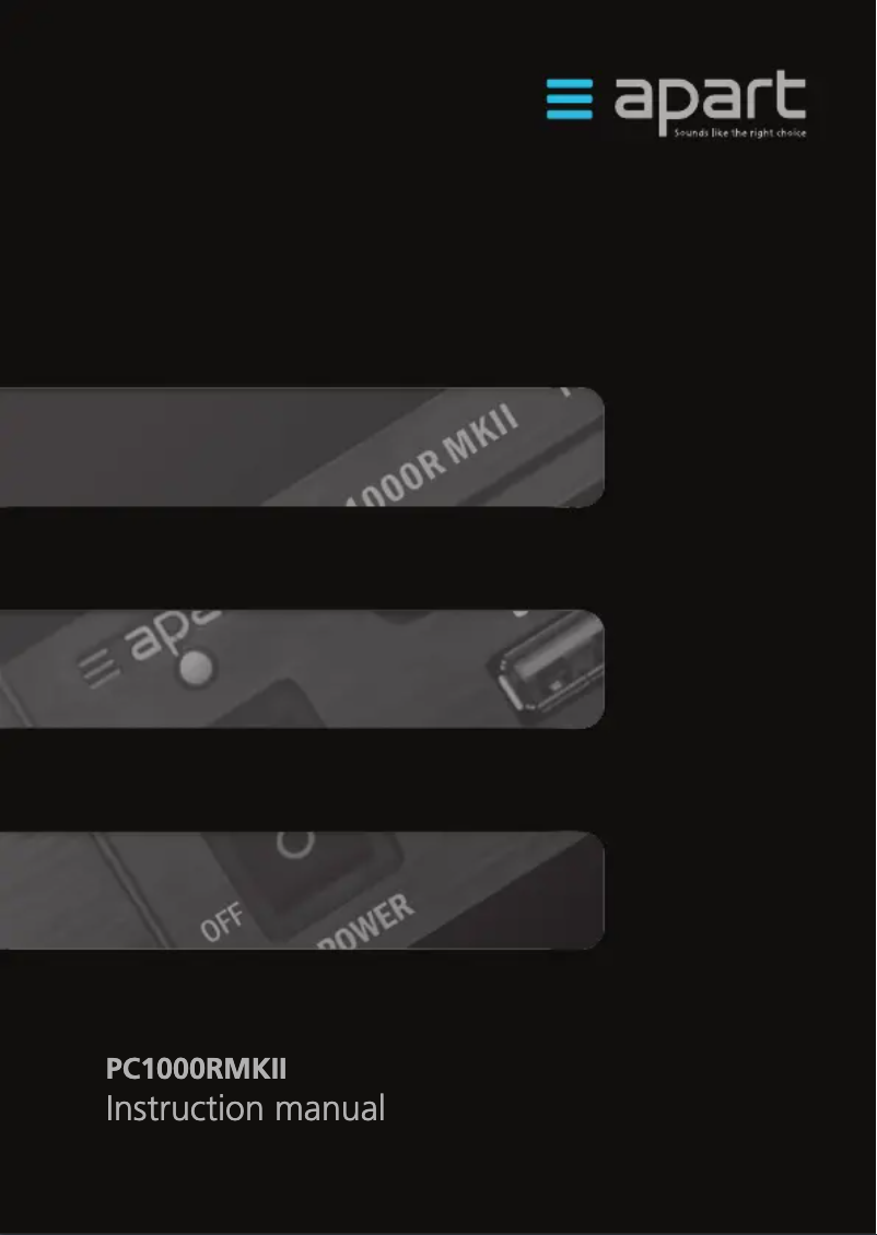 Page 1 de la notice Manuel utilisateur APart PC1000RMKII