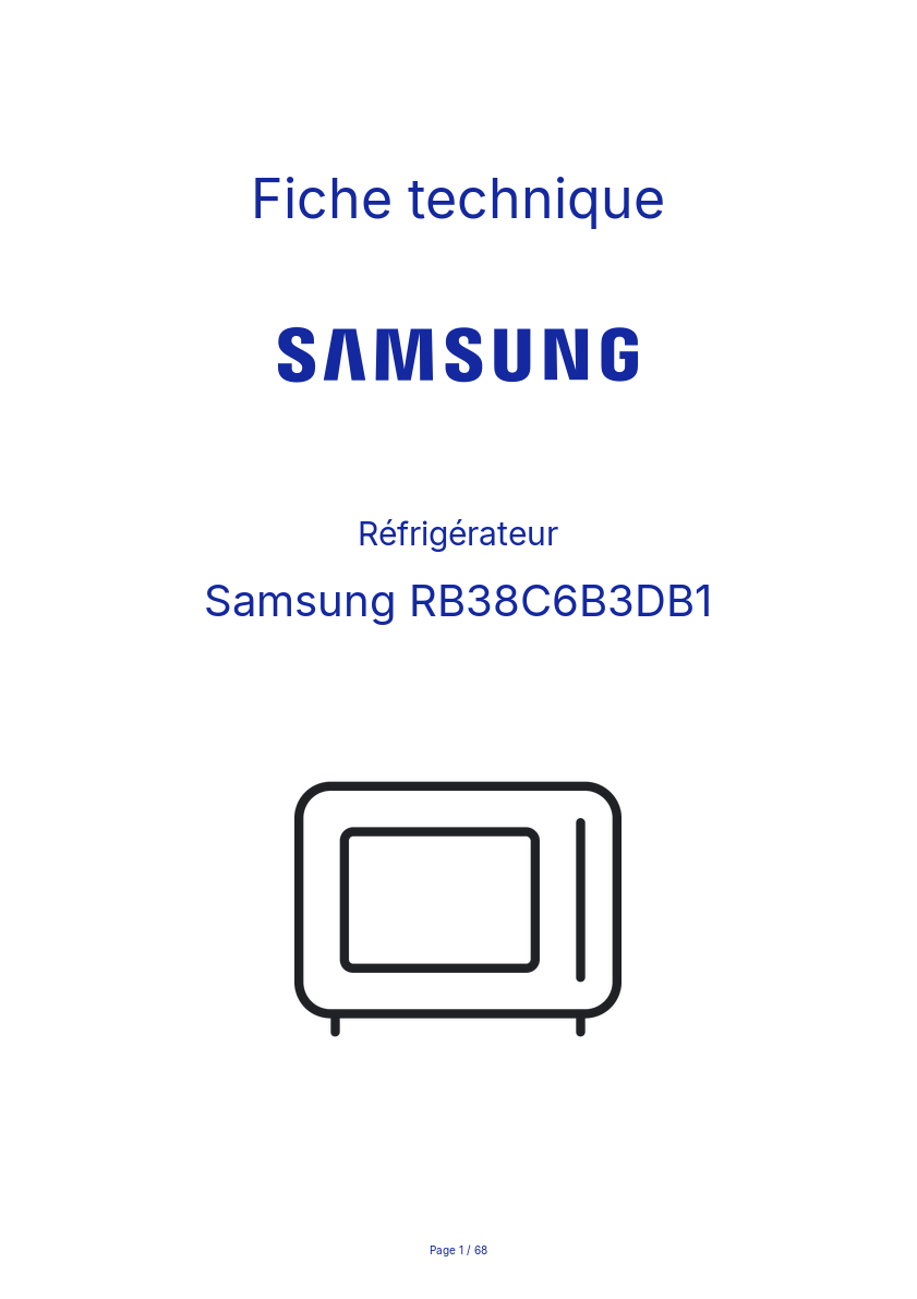 Image de la première page du manuel de l'appareil RB38C6B3DB1