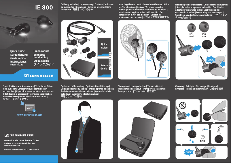 Página 1 del manual Manual de instrucciones Sennheiser IE 800