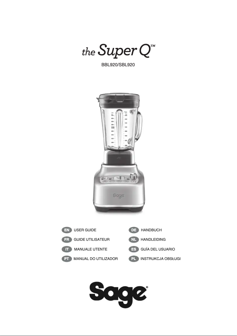 Page 1 de la notice Manuel utilisateur Sage the Super Q SBL920