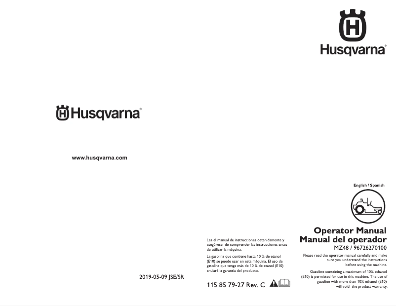 Page n°1 - Manuel utilisateur Husqvarna MZ49