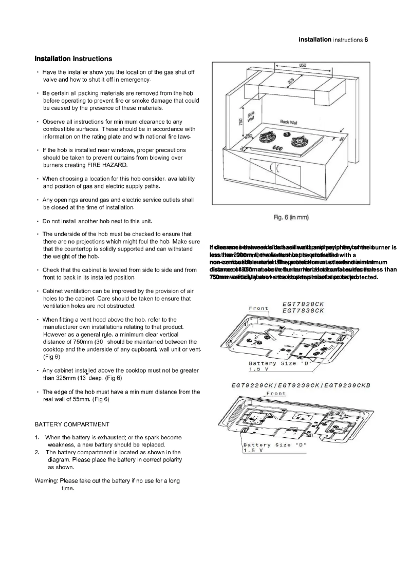 Page 1 de la notice Guide d'installation Electrolux EGT7828CK
