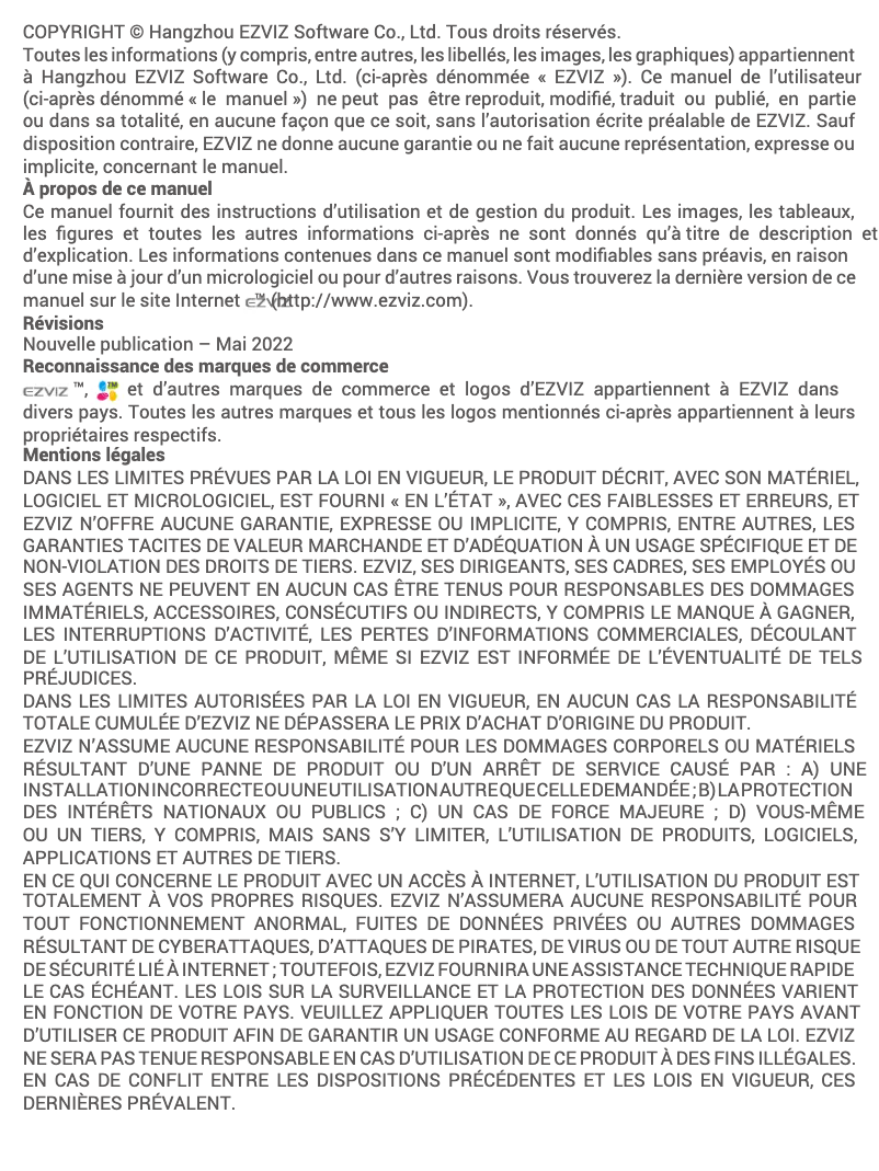 Page n°1 - Manuel utilisateur EZVIZ DL01CP