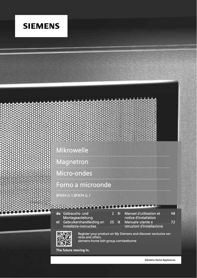 Page n°1 - Guide d'installation Siemens BF634LGS1