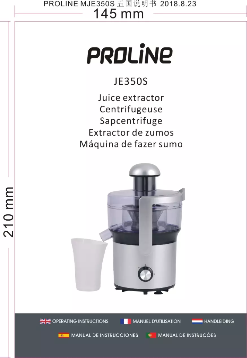 Page n°1 - Manuel utilisateur Proline JE350S