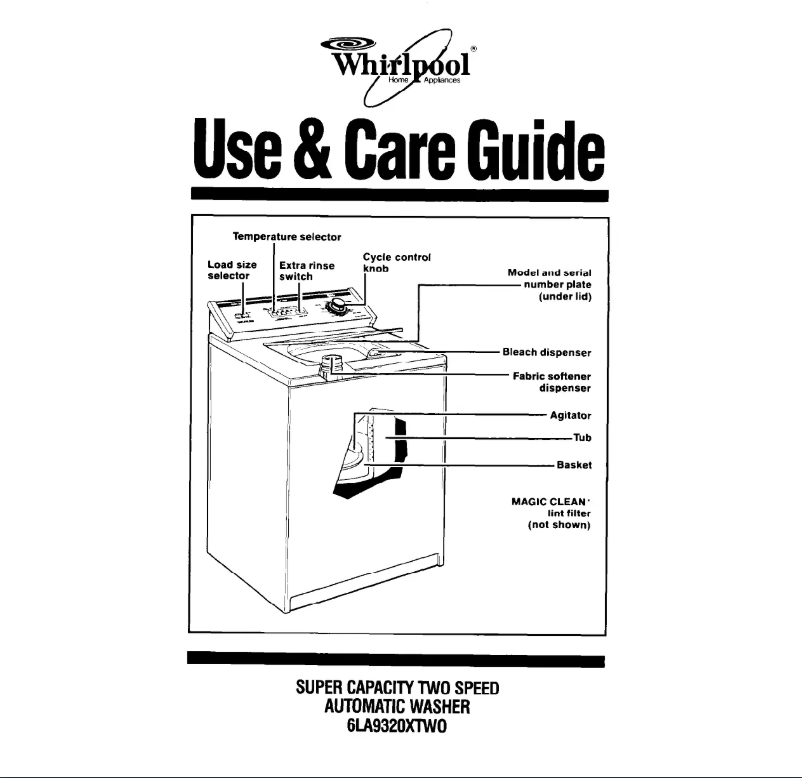 Page 1 de la notice Manuel utilisateur Whirlpool 6LA9320XTWO